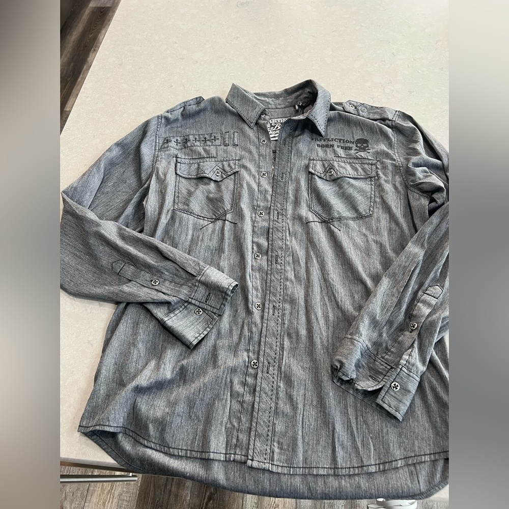 NWOT Affliction long sleeve dress shirt. Men’s 2XL